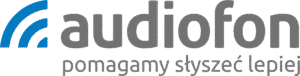 Logo Audiofon z niebieską
